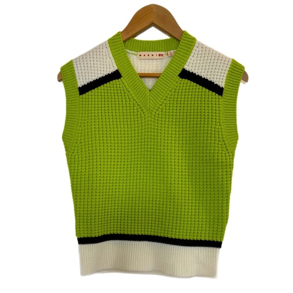 UNIQLO Marni lime green knit pullover sweater vest - Picture 1 of 4